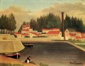 village near a factory 1908 Henri Rousseau Post Impressionism Naive Primitivism
